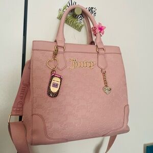 Juicy couture diamond heartless blush pink tote